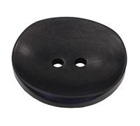 Hartmann-Knöpfe Lot de 6 boutons en noyer véritable naturel à 2 trous, de couleur noire, forme légèrement coupée (23 mm)