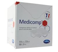 Hartmann Medicomp Compresses en Non-Tissé Stériles 7,5 x 7,5 cm 50 x 2 Pièces