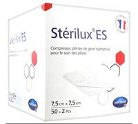 Hartmann Stérilux ES Compresses de Gaze Stériles 7,5 x 7,5 cm 50 x 2 Pièces