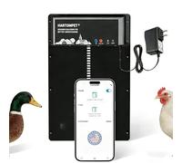 HARTOMPET Porte automatique du poulailler - Programmable avec application, batterie / panneau solaire/grille, plusieurs anti-pincement avec détection de résistance et détecteur de mouvement, porte de