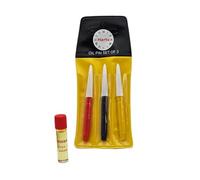 Harts Kit d'huile de montre avec 3 broches d'huiler, pointe fine, moyenne et épaisse et une huile de montre suisse Moebius 8000 1 ml, multicolore