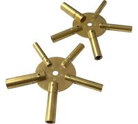 Harts Lot de 2 clés de remontage d'horloge en laiton avec étoile araignée - impairs et réguliers
