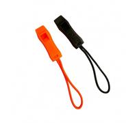 Harts Lot de 2 sifflets de sécurité compacts d'urgence avec cordon à boucle à fermeture éclair, orange et noir, pour l'extérieur et la promenade du chien