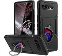 HARUINO Étui pour ASUS ROG Phone 5 Coque ROG Phone 5 Pro Coque Case Etuis Protection Housse Armure Militaire Antichoc TPU Silicone Cover avec de Support Rotatif à 360 Degrés, Noir