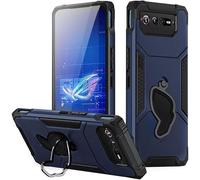 HARUINO Étui pour ASUS ROG Phone 7 Coque ROG 7 Ultimate Coque Case Etuis Protection Housse avec Support [Cache Objectif Pliable] Armure Militaire Antichoc TPU Silicone Cover, Bleu
