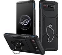 HARUINO Étui pour ASUS ROG Phone 7 Coque ROG Phone 7 Ultimate Case Etuis Protection Housse Armure Militaire Antichoc TPU Silicone Cover avec de Support Rotatif à 360 Degrés, Noir