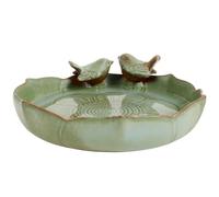 Harupink Abreuvoir pour Oiseaux - Rond - 24 cm - en céramique émaillée - Résistant aux intempéries et à la lumière - - pour Oiseaux Sauvages - Vintage - pour décoration d'extérieur, Balcon