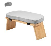 harupink Banc de méditation pliable en bambou, tabouret de yoga avec coussin, tabouret de méditation ergonomique avec sac de rangement en velours, antidérapant, chaise de yoga pour les moments
