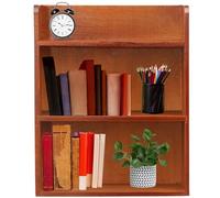 harupink Bibliothèque à 3 niveaux, 25,2 × 11,7 × 31 cm, en bois, avec 2 méthodes de montage, étagère flottante peu encombrante pour livres, étagère murale pour chambre à coucher, salon, bureau (marron