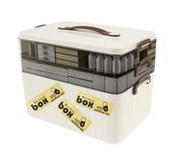 harupink Boîte à pharmacie à 3 étages - boîte à médicaments multifonction et trousse de premiers secours avec poignée de transport - Boîte à pharmacie portable pour un rangement sûr - 31,5 × 22