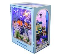 Harupink Book Nook Kit de maison de poupée DIY - Puzzle 3D en bois avec lumière LED - Décoration de cadeau créative pour adultes à partir de 14 ans - Kit de décoration de bibliothèque créatif (costume