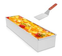 harupink Cadre de cuisson rectangulaire en alliage d'aluminium avec pelle à gâteau, forme Tiramisu antiadhésive, haute résistance aux températures, pour la préparation de tartes, pain grillé (corrigé)