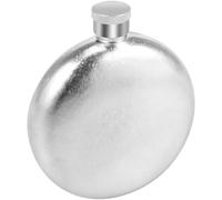 Harupink Flasque de 160 ml avec couvercle sceau, anti-fuite, bouteille de poche portable pour whisky, rhum, vodka, ensemble de bouteilles rondes pour hommes et femmes, argent (160 ml)