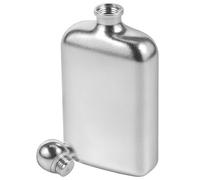 Harupink Flasque de 160 ml avec couvercle sceau, anti-fuite, bouteille de poche portable pour whisky, rhum, vodka, ensemble de bouteilles rondes pour hommes et femmes, argent (240 ml)