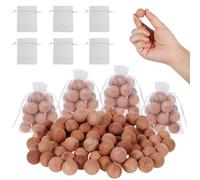 harupink Lot de 100 boules anti-mites naturelles en bois de cèdre pour garde-robe, avec 10 poches, produit 100 % naturel, protection contre les mites pour garde-robe