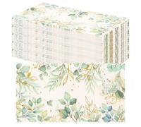 Harupink Lot de 100 serviettes de table pour mariage, anniversaire, eucalyptus - Idéales comme décoration de table de mariage, baptême, église - Vertes - Pour mariage, anniversaire de mariage