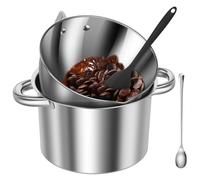 Harupink Lot de 2 bols à fondre au bain-marie - 1900 ml et 2500 ml - Casserole résistante à la chaleur avec 1 spatule et cuillère - Bol de fusion en acier inoxydable avec poignée pour chocolat