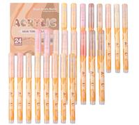 harupink Lot de 24 feutres acryliques imperméables de 1 à 6 mm - Séchage rapide - Pour peinture sur rock, verre, papier, bois, œuf, toile, céramique, tissu, utilisez votre imagination (couleur chair)