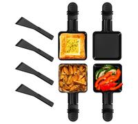 harupink Lot de 4 mini poêlons à raclette avec revêtement antiadhésif - Poignée antidérapante et anti-brûlure - Pour barbecue électrique universel - Pour fromage, œufs (pelle en nylon)