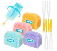 Harupink Lot de 40 recharges d'attrape-poussière compatibles avec Swiffer, recharge Duster à 360 °, avec 4 plumeaux jetables, en microfibre, pour le nettoyage des poils d'animaux allergènes contre la