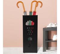 harupink Porte-parapluie en métal, design moderne avec découpe, support de parapluie carré, grand porte-parapluie pour décoration de maison, d'hôtel et de bureau (Noir)