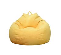 Harupink Pouf Poire Adulte et Enfants, Fauteuil Classique d'Intérieur et d'Extérieur, Grand, Housse Sans Remplissage (XL Jaune)