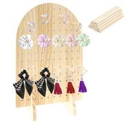 harupink Présentoir de présentation avec 25 tiges en bois, présentoir de bijoux en bois, tableau perforé pour spectacles d'artisanat et foires, magasins de détail, commerçants, arts et artisanat