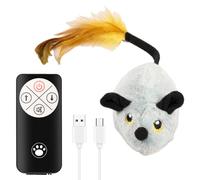 harupink Souris de jeu électrique pour chat, en peluche, avec lumière LED, jouet interactif, pour toutes les races de chat (gris)