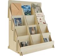 Harupink Support de présentation multifonction carte en bois à 4 étages - Présentoir de vente au détail - Porte-cartes postales