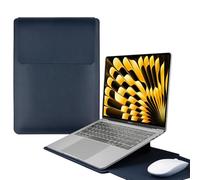 HaruYo 13-14 Pouces Housse pour Ordinateur Portable avec Support Fonction pour Laptop, PU Cuir Ordinateur Portable Sleeve pour MacBook Air/MacBook Pro/Surface Dell Lenovo HP ASUS Acer PC 13"-14", Bleu