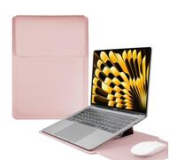 HaruYo 16-15-13-14 Pouces Housse pour Ordinateur Portable | avec Support Fonction Ordinateur Portable Sleeve pour MacBook Air/Pro/Surface Dell Lenovo HP ASUS Acer PC 13"-14", Rose