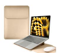 HaruYo Housse pour Ordinateur Portable 15-16" avec Fonction Support, Poche pour Accessoires pour MacBook Pro 16, 15" Dell, Lenovo, Acer, Huawei MateBook (15-16", Kaki)