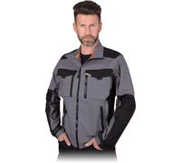 HARVERAIR - Mélange Coton-Elastane, Col Haut, Manches et Bas Réglables, Éléments Réfléchissants, Gris-Noir, S