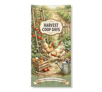 Harvest Coop Days Bannière décorative de style rustique avec poules et légumes, décoration printanière extérieure et intérieure 91,4 x 183 cm