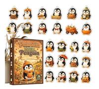 Harvest Countdown Calendar 2D Acrylic - Penguin Ornament Advent 24 Days of | 24 Days of Fall Countdown Decoration for Kids Adults Home | Apartment Living Room Tree Wall Window Mantel Party Harvest 2D