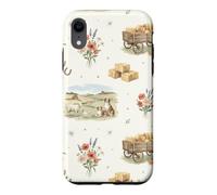 Harvest Homestead Sheep Dog Foin Fields Wagon Farm Aquarelle Coque pour iPhone XR