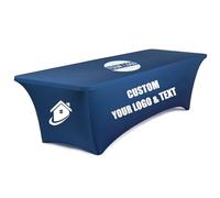 HARVEST HOUSE Nappe de Table Personnalisée, 4FT 5FT 6FT | Nappe Extensible Personnalisée avec Logo Texte pour Salons Professionnels, Anniversaires, Mariages