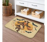 Harvest Moon - Tapis de bain vintage sorcière - Tapis de douche antidérapant et lavable en flanelle pour salle de bain, toilettes, toilettes - 40,6 x 61 cm