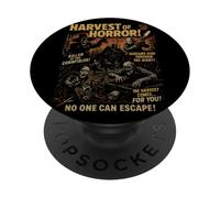 Harvest of Horror Farm Affiche Vintage Halloween PopSockets PopGrip Adhésif
