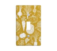 Harvest - Plaques de protection pour interrupteur de lumière, jaune moutarde, légumes d'automne pour décoration murale, plaques murales thermoplastique, taille standard à bascule simple