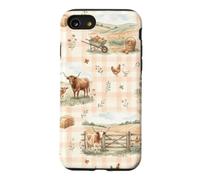 Harvest Ranch Longhorn Family Country Farm Aquarelle Coque pour iPhone SE (2020) / 7/8