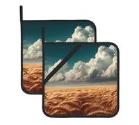 Harvest Season Ensemble de dessous de plat carré résistant à la chaleur durable à suspendre pour la pâtisserie, le barbecue, les ustensiles de cuisine, le four