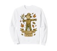 Harvest Time Y'all - Épouvantail Amusant et Mignon pour l'automne, Thanksgiving Sweatshirt