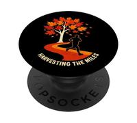 Harvesting The Miles Automne Running Jogger Automne Saison Art PopSockets PopGrip Adhésif