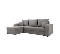 Harvey - Canapé d'angle réversible 4 places convertible avec coffre en tissu - Gris clair