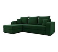 Harvey - canapé d'angle réversible - convertible - avec coffre - en velours - 4 places - style contemporain - Vert Vert G