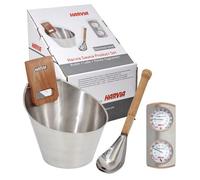 Harvia Kit accessoires SN-SA006 – Seau, louche, hygromètre et thermomètre pour sauna