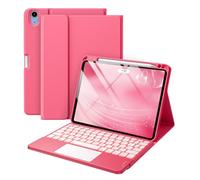 Harvopu Compatible avec iPad Air 11" et Air 5e/Air 4e génération avec clavier - Pavé tactile multi-touch, rétroéclairage 7 couleurs, étui folio amovible pour Air 11" M3/M2 (2025/2024) (rose)