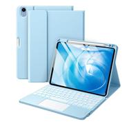 Harvopu Compatible avec iPad Air 11" et Air 5e/Air 4e génération avec clavier - Pavé tactile multi-touch, rétroéclairage 7 couleurs, étui folio amovible pour Air 11" M3/M2 (2025/2024) (bleu ciel)