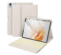 Harvopu Compatible avec iPad Air 11" et Air 5e/Air 4e génération avec clavier - Pavé tactile multi-touch, rétroéclairage 7 couleurs, étui folio amovible pour Air 11" M3/M2 (2025/2024) (Starlight)